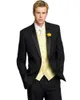 chaleco amarillo de traje negro para hombres