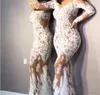Suknia wieczorowa Kobiety Balqeesfathi Nawalelzoghbi Różowy Koronki Sweetheart Biały Z Długim Rękawem Sheath YouSef Aljasmi Myriam Fares Kim Kardashian Mermaid