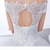 2021 Vintage Lace Applicques Off Axel Wedding Dress Laceup Chapel Train Arabic Ball Gown Brudklänningar White Ivory Custom Made 4307928