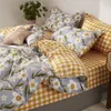 Nordic Lattice Duvet Cover 240x220 Pillowcase Printed Bedding Set Single Double Queen King Size Bed Sheet Quilt set Setclothes 210309