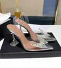 Crystal Butterfly Embellished PVC Sandals Sexy Cup Heel Transparent Jelly Shoes 2021 New Arrival Hot Selling Ins Fashion Shoe