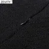 Zevity女性ヴィンテージサイドボタン装飾カジュアルスリム鉛筆スカートファルダスムシザー女性バックジッパーシックvestidos Qun708 210603