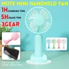 Bakey Mini Mini Charging Fan Portable Silent Silent 35DB Troisième GEA Vitesse du vent Micro USB Charging avec base