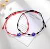 Turco Lucky Evil Blue Eye Bracciali fatti a mano intrecciati rosso nero corda 7 nodi bracciale gioielli amicizia bracciali per le donne regalo all'ingrosso