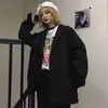 Nuova primavera ritratto ricamo stampa giacca casual manica lunga oversize sciolto nero giacca Harajuku Ulzzang T200319