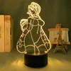 Nattljus anime 3d lampa blekmedel yoruichi shihouin för sovrum dekor nattlight cool födelsedag gåva akryl LED ljus