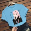 Älskling i franxx anime noll två kawaii tecknad film tryck topp hajuku t shirt y0629