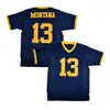 Custom Joe Montana 13# All American High School Futebol Jersey Bordado Ed Blue Qualquer Nome Número Tamanho S-4XL Jerseys Top Quality
