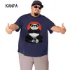 Mannen plus size t-shirts afdrukken verontwaardiging panda korte mouw ademend tops Tee zomer grote losse tees blauw 6XL 5XL G1229