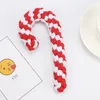 20cm Dog Braided Cane Rudder Chew Toy Pet Supplies Cotton Rope Training Interactive Play Bite Toys Christmas Crutch B101