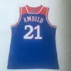 رجل خمر كانساس جايهوكس كلية كرة السلة الفانيلة الأزرق الرئيسية أبيض 34 بول بيرس 21 جويل zingid مخيط قمصان S-XXL