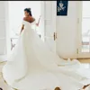 우아한 컨트리 가든 Boho 보헤미안 어깨 주름을 뿌리고있는 웨딩 드레스 Ruched Appliques Court Train Robe de Marriage Bridal Dress 맞춤 제작