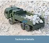 JJRC Q75 2.4G 1:16 Camion militaire télécommandé 6WD, poutre en C métallique, avec différentiel de voiture, suspension, lumières LED, cadeau pour enfant, 2-1