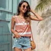 Summer T Shirt Women Clothes Striped O Neck Plus Size Streetwear Casual Loose Tee Shirt Female Sleeveless Ladies Tops 210608
