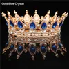 Niary okrągłe i korony Kryształy Kryształy Weddne nakrycia ślubne Vintage Royal Queen Women Pageant Prom Rhinestone Hair Fascynatorzy Orna267s