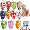 Dog Apparel Supplies Pet Home & Garden Cotton Dogs Bandana Puppy Triangle Scarfs Cats Bibs Fruit Dinosaur Pattern Accessories Summer Style X