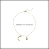 Hänge halsband hängsmycken smycken s1329 mode rhinstone moon faux pärla halsband lady sweet choker droppleverans 2021 ilxe9