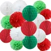 Décoration de fête 16pcs / Set Mix Papier de soie Pompons Boules en nid d'abeille Pom Poms Guirlande de table pour anniversaire Baby Shower Festival de mariage Decorat