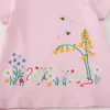 Springende meter Aankomst Animal Goose Print Meisjes Zomer Tops Katoenen Korte Mouw Kinderkleding Kinder T-shirts Tee Shirts 210529