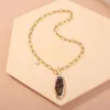 Zooying OT Ogon Metalowy Łańcuch Naszyjnik Biżuteria Naturalny Kamień Pearl Naszyjnik Dla Kobiet