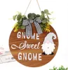 Decorações de Natal por atacado Sinal de boas -vindas intercambiáveis ​​para ornamento da frente Gnome sazonal Wreath Signs 9 ícones de madeira varanda redonda KD1