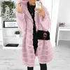 Moda Kobiet Faux Fur Oysteroat Outwear Kurtka Polarowa Kobiety Ciepłe Płaszcz Solid Color Winter Cardigan Damskie grube 211220