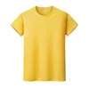 Camiseta de color sólido con cuello redondo para hombres y mujeres, camiseta de verano con parte inferior de algodón, manga corta y media manga STFMi