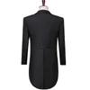 Black Wedding Tail Coat for Groom Prom 3 piece Formal Man Suits Set Jacket Waistcoat with Pants New Male Fashion Clothes X0909