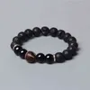 10mm Naturel Pierre De Lave Perles Bracelet Artisanat Sculpté En Bois Charme s Guérison Énergie Yoga Bijoux Hommes Femmes