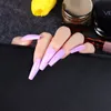 Pressão de unhas falsas no prego 24 peça trapezoidal longo vara cheia vestindo ballet removível remendo de unhas com colagem embalagem