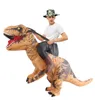 Mascot CostumesRed Carry on Me Dinosaur Inflatable Costumes Halloween T-Rex Costume Walking Mascot Disfraz for Adult Man WomanMascot