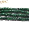 JYX Elegante intero 8x10mm a forma di pilastro perline di corallo verde stringa di pietre preziose sciolte filo 16.5 "collana di gioielli fai da te