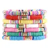 Bohemian Stapelbare Armbänder Multicolor Shell Quaste Charm Elastisches Seil Armband Regenbogen Stretch Armreif Für Frauen Mädchen Modeschmuck Q29