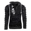 Men's Sweaters Men Sweater Stand Collar Autumn Winter Letters SweaterLoose Knitted Chic Fall Turn Down Ripped For Daily WearMen's