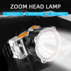 Headlamps Potężna LED Headlamp Długi Rejs Lampa głowy Wbudowana w baterii Torch USB Rechargeable Reflektor Wędkarstwo Kempingowe