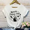 Never Grow Up Lettera Stampa T Shirt Donna Manica corta O Collo Maglietta allentata Summer Ladies Tee Shirt Top Abbigliamento Camisetas Mujer X0527