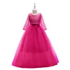 3-14 ans six couleurs nouvel an vêtements maille princesse robe dentelle filles tutu robe festival fête performance costume enfant vêtements 210303