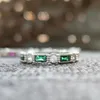 Pierścienie klastrowe vintage zielony niebieski czerwony czerwony sześcien cyrkonowy pierścień wieczności Women039s srebrna biżuteria w rocznicę 7603154