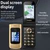 Ontgrendeld Senior Flip Cellphone Luxe Dubbele Screen Telefoon Dual SIM-kaart GSM Snelheid Dial SOS Key Touch Big Keyboard FM Mobilephone voor Oude Mensen