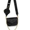 2021 New Wave Multi Pochette Luxury Crossbody Bag with Coin Pouch Versatile Purse Tiny Handbag Gold Chain Shoulder Bags Genuine Leather Clutch in Black White M56461