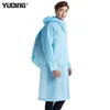 Yuding imperméable plastique épais épaisseur manteau de pluie femmes \ homme pluie poncho universel imperméable randonnée randonnée à capuche schoodbags imperméables y200324