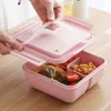 ONEUP Lunch Box per paglia di grano contenitore in stile giapponese nastro sigillante cucchiaio bacchette stile microonde 211104
