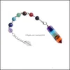 Collane con ciondoli Jewelry7-Color Gem Chakra Yoga Ciondolo da donna in tre pezzi (orecchino collana portachiavi) Drop Delivery 2021 Sixf7