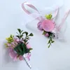 Dekorative Blumenkränze, weiße Corsage, künstliche Blume, Seide, Handgelenk für DIY, Hochzeit, Party, Dekoration, Herren, Fake