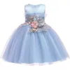 2019 elegante Ballkleid Formale Abend Hochzeit Kleid Mädchen Prinzessin Blumen Kleid Kinder Hochzeit Party Kleidung Für Mädchen Kleidung Q0716