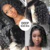Perruque Lace Closure Wig brésilienne Remy naturelle, cheveux naturels, Deep Wave, 4x4, pre-plucked, Transparent, pour femmes