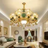 European Luxury Ceramic K9 Crystal Chandelier LED American Crystal Chandeliers Lights Fixture Home Indoor Lighting 18 lamps Diameter 100cm