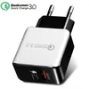 Fabrieksprijs QC 3.0 Snelle wandlader USB Snelle lading Travel Power Adapter US EU Plug mobiele telefoon oplader