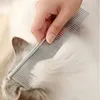 Cão grooming escova pente pente ferramentas cão pin gato aço inoxidável metal ancinhos