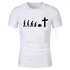 Dieu est amour Jésus Team Evolution Real Men 100% coton T-shirt Christian Religieux Faith O Neck T-shirt 210714
